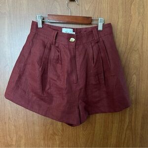 NWOT Aje 100% Linen Structured Trouser Shorts
Gold Detail Hardware